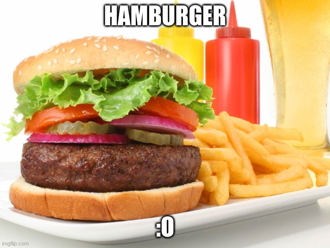 Hamburger  | HAMBURGER :O | image tagged in hamburger | made w/ Imgflip meme maker