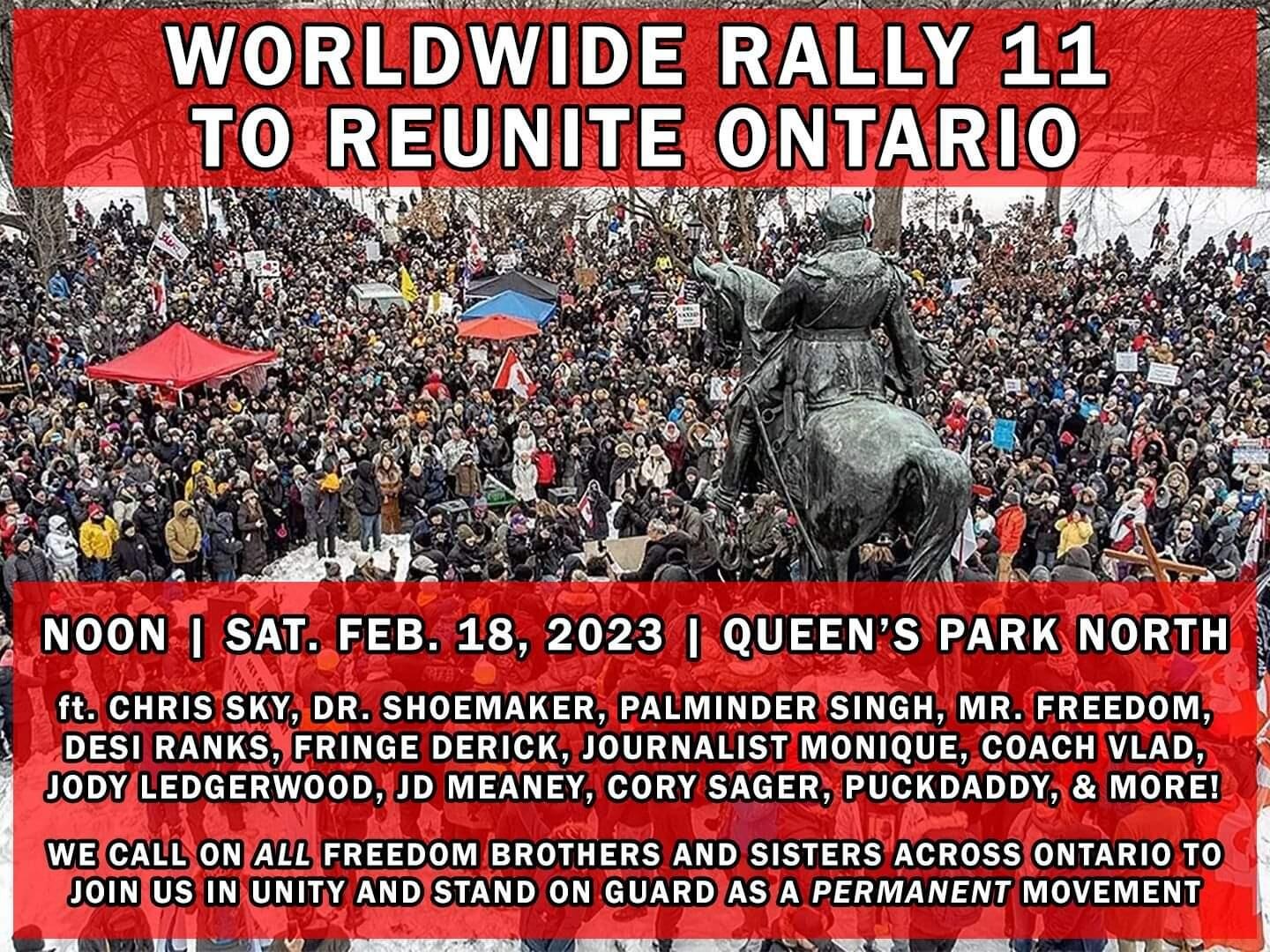 Worldwide Rally 11 to Reunite Ontario | image tagged in reunite ontario,reunite canada,national call to action | made w/ Imgflip meme maker