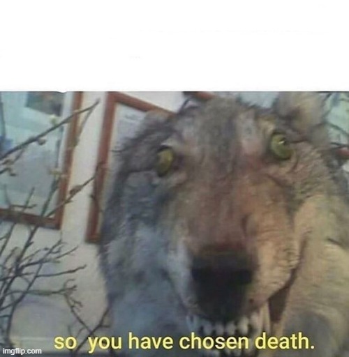 so you have chosen death | image tagged in so you have chosen death | made w/ Imgflip meme maker