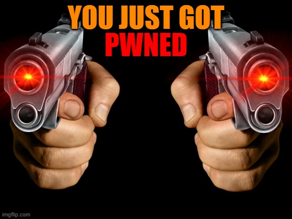 you just got pwned | YOU JUST GOT; PWNED | image tagged in meme,pwned | made w/ Imgflip meme maker