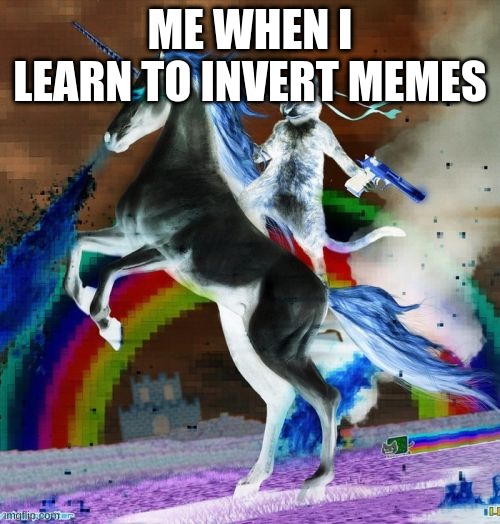 Welcome To The Internets | ME WHEN I LEARN TO INVERT MEMES | image tagged in memes,welcome to the internets | made w/ Imgflip meme maker