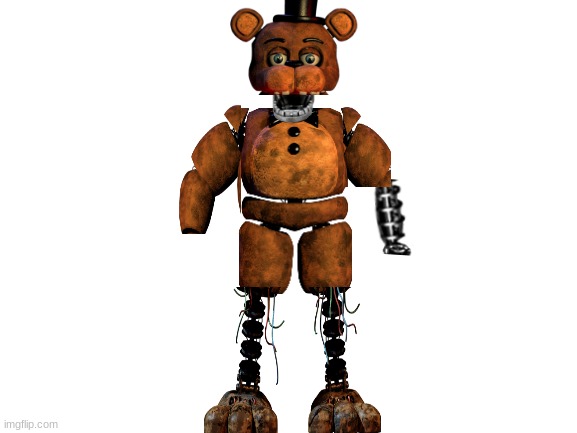 ignited freddy before the flames | image tagged in blank white template | made w/ Imgflip meme maker