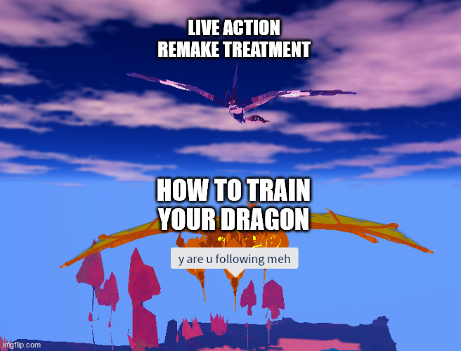 ether following sar | LIVE ACTION REMAKE TREATMENT; HOW TO TRAIN YOUR DRAGON | image tagged in ether following sar | made w/ Imgflip meme maker