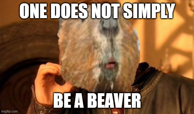One Does Not Simply Meme | ONE DOES NOT SIMPLY; BE A BEAVER | image tagged in memes,one does not simply | made w/ Imgflip meme maker