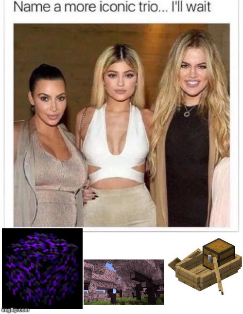 if you know you know | image tagged in name a more iconic trio,minecraft | made w/ Imgflip meme maker