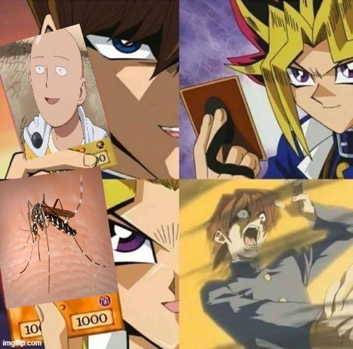 Ah yes, the only opponent that Saitama can't beat | image tagged in yugioh card draw,one punch man,saitama,mosquito,anime meme | made w/ Imgflip meme maker