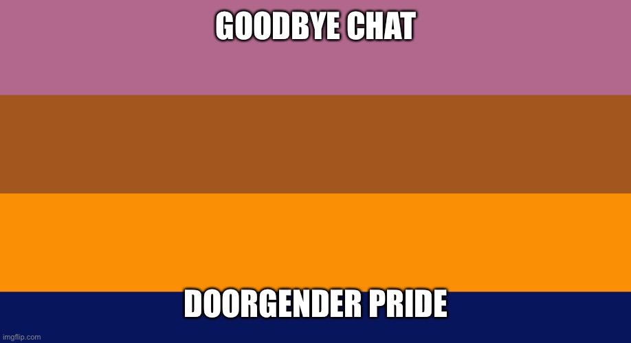 Doorgender flag | GOODBYE CHAT; DOORGENDER PRIDE | image tagged in doorgender flag | made w/ Imgflip meme maker