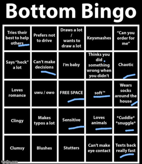 I honestly thought I was a bottom | image tagged in bottom bingo | made w/ Imgflip meme maker