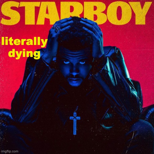 starboy. | literally dying | image tagged in starboy | made w/ Imgflip meme maker
