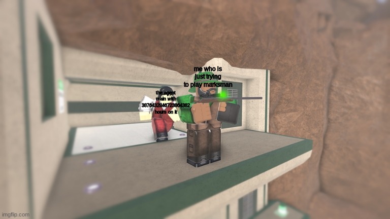 let me have fun agent mains | me who is just trying to play marksman; the agent main with 3876432846723864382 hours on it | image tagged in agent backstabbing marksman,i just wana play tc2,tc2 is on roblox | made w/ Imgflip meme maker