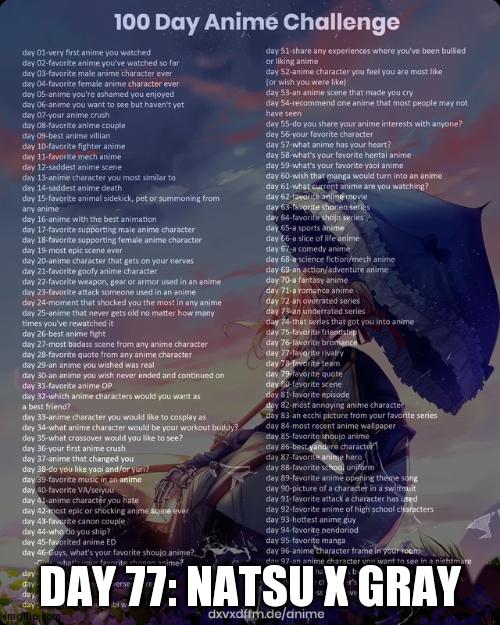Fire & Ice | DAY 77: NATSU X GRAY | image tagged in 100 day anime challenge | made w/ Imgflip meme maker
