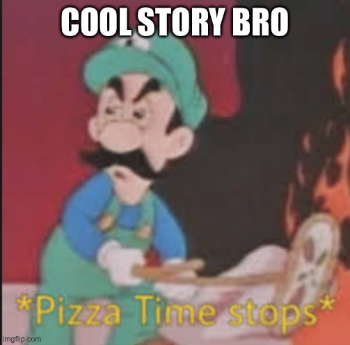 Pizza Time Stops | COOL STORY BRO | image tagged in pizza time stops | made w/ Imgflip meme maker