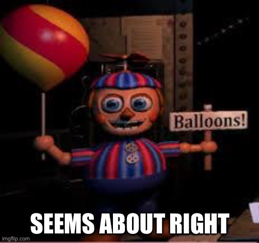 Balloon Boy meme | SEEMS ABOUT RIGHT | image tagged in balloon boy meme | made w/ Imgflip meme maker