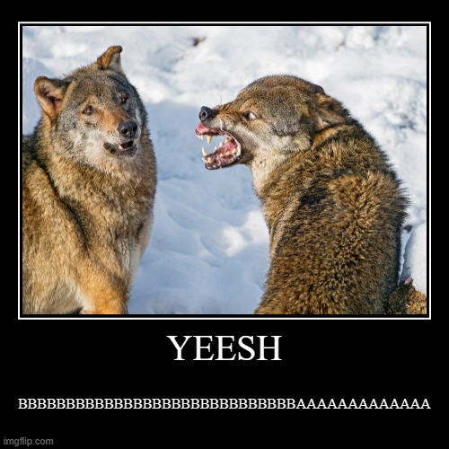 YEESH | BBBBBBBBBBBBBBBBBBBBBBBBBBBBBAAAAAAAAAAAAA | image tagged in funny,demotivationals | made w/ Imgflip demotivational maker