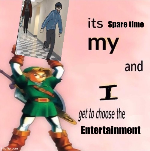 It's my ... and I get to choose the ... | Spare time; Entertainment | image tagged in it's my and i get to choose the | made w/ Imgflip meme maker