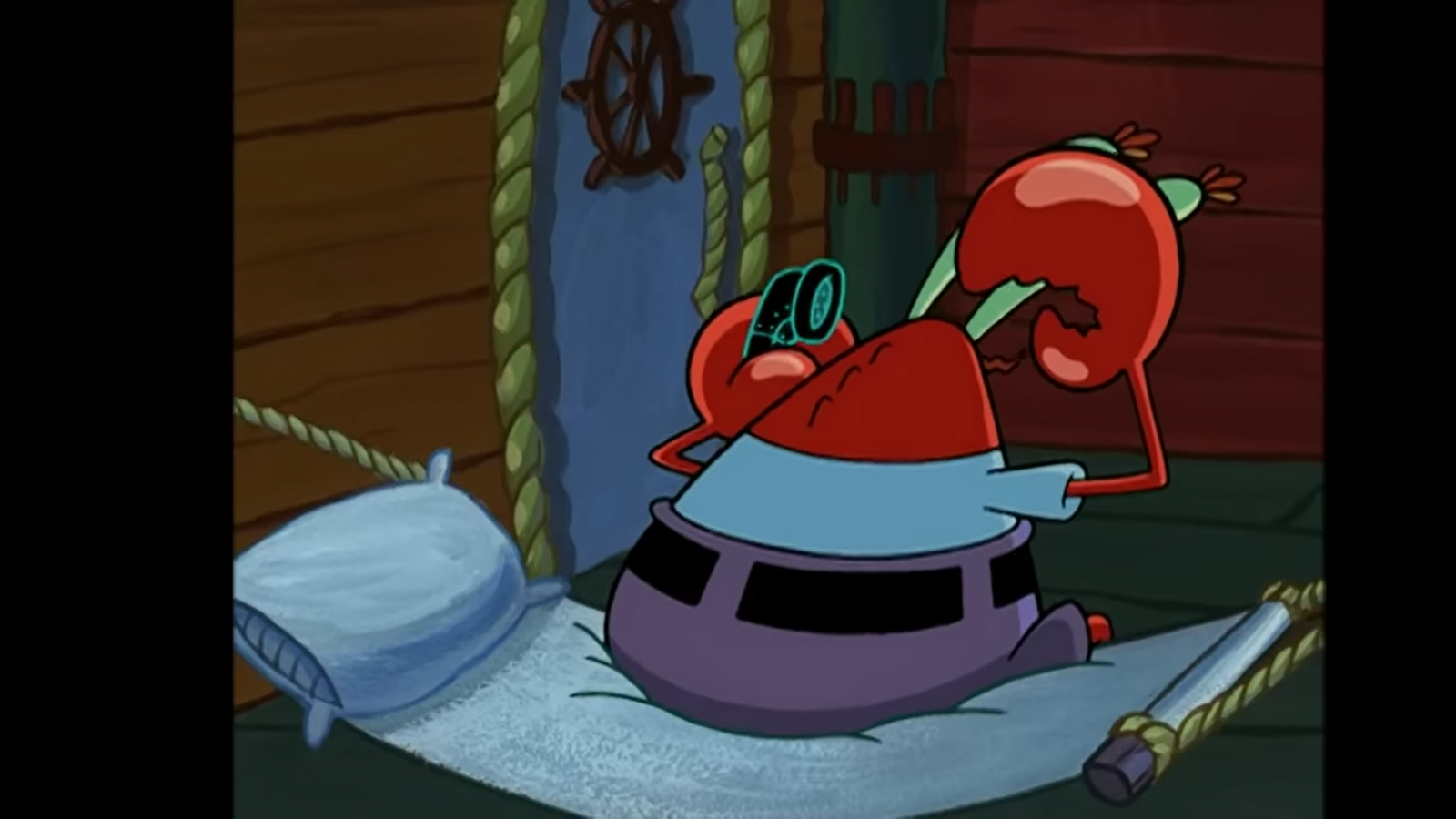 High Quality Mr Krabs calls plankton Blank Meme Template