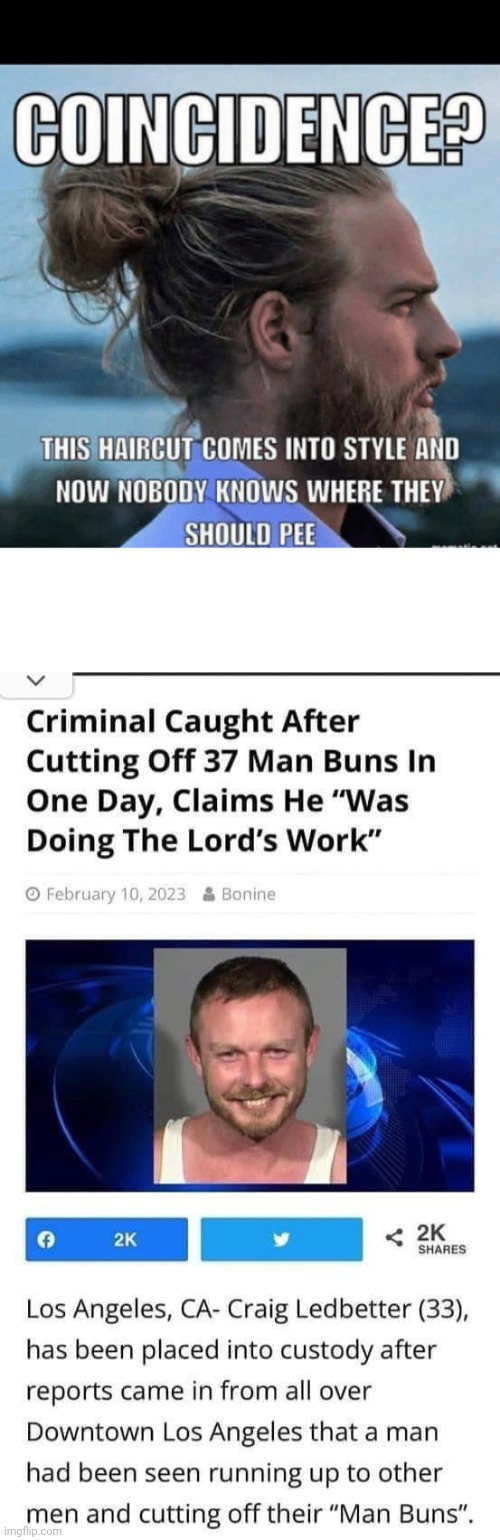 Doing the lord's work | image tagged in man bun | made w/ Imgflip meme maker
