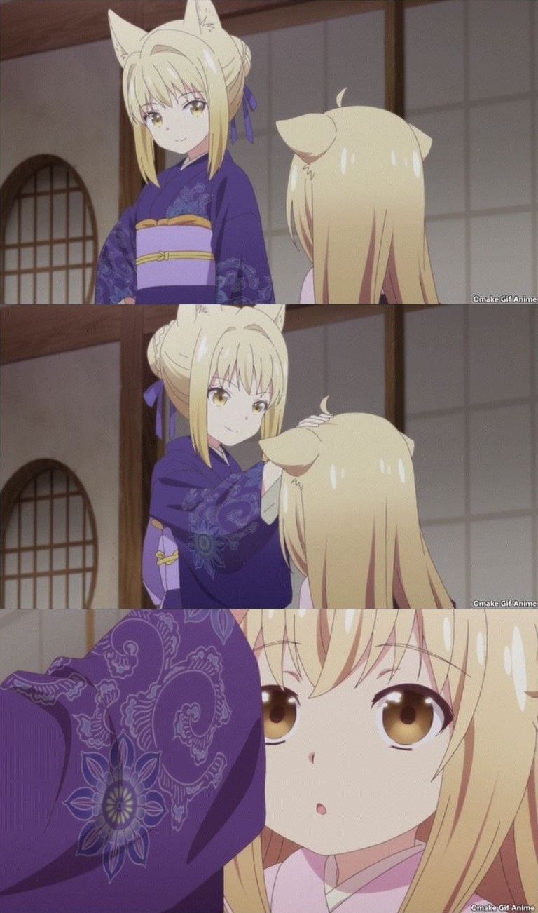 anime woman in kimono foxgirl loli headpats Blank Meme Template