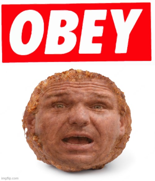 OBEY the MEATBALL! | image tagged in obey,meat,ball,rip,andre the giant | made w/ Imgflip meme maker