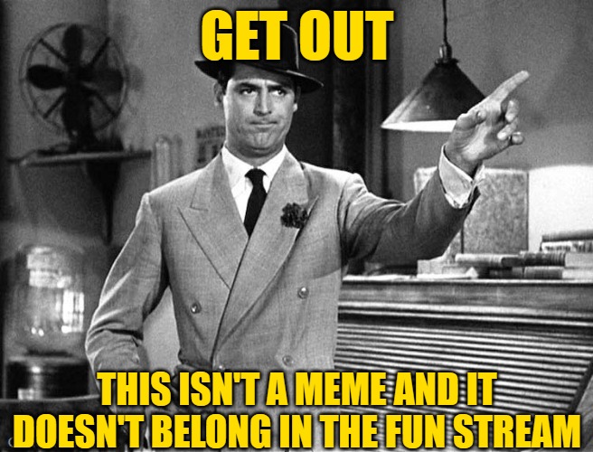 Get Out | GET OUT THIS ISN'T A MEME AND IT DOESN'T BELONG IN THE FUN STREAM | image tagged in get out | made w/ Imgflip meme maker