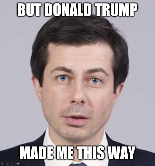 Buttigieg | BUT DONALD TRUMP MADE ME THIS WAY | image tagged in buttigieg | made w/ Imgflip meme maker
