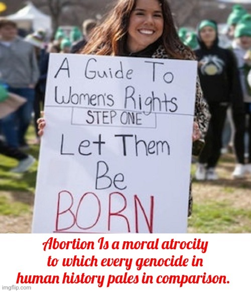 Abortion Is a Moral Atrocity | image tagged in abortion is a moral atrocity | made w/ Imgflip meme maker