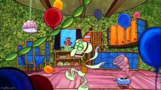 Squidward Partying | image tagged in squidward partying | made w/ Imgflip meme maker