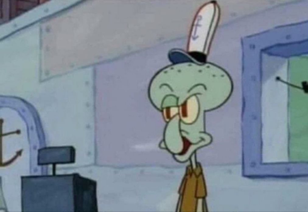 High Quality Squidward we post memes here blank template Blank Meme Template