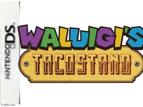 waluigi's taco stand on ds | image tagged in blank nintendo ds box,memes,waluigi,taco,nintendo ds | made w/ Imgflip meme maker