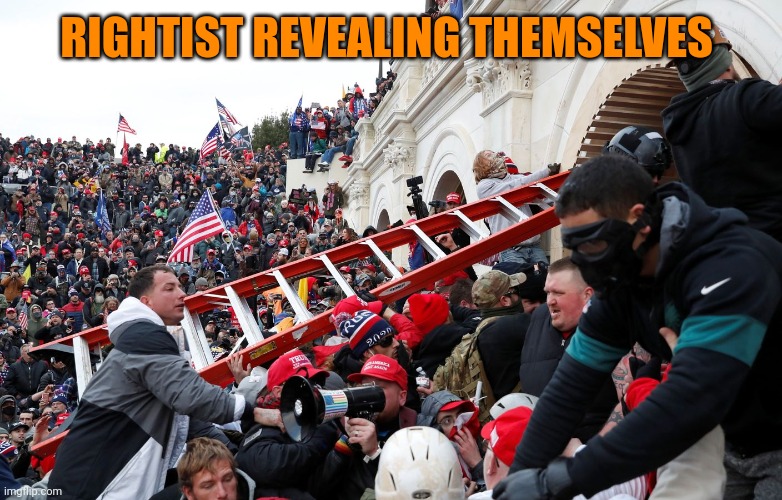 Qanon - Insurrection - Trump riot - sedition | RIGHTIST REVEALING THEMSELVES | image tagged in qanon - insurrection - trump riot - sedition | made w/ Imgflip meme maker