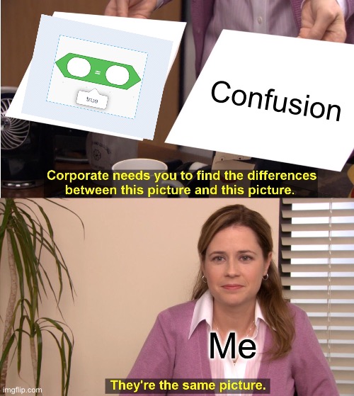 Scratch meme | Confusion; Me | image tagged in memes,they're the same picture | made w/ Imgflip meme maker