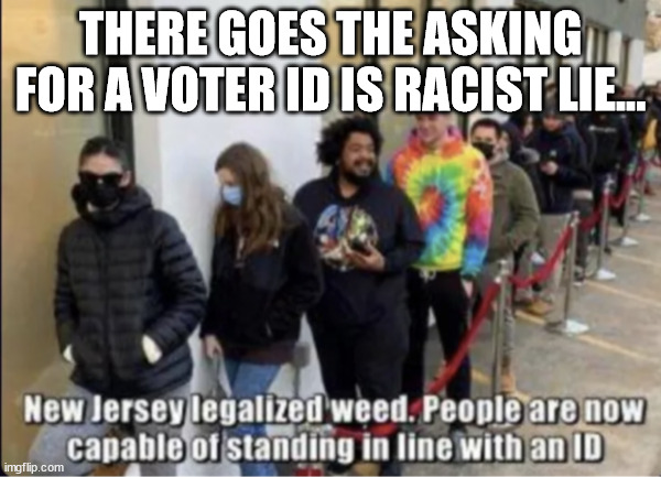 There goes the voter ID is discriminatory myth... | THERE GOES THE ASKING FOR A VOTER ID IS RACIST LIE... | image tagged in elections,identify,yourself | made w/ Imgflip meme maker