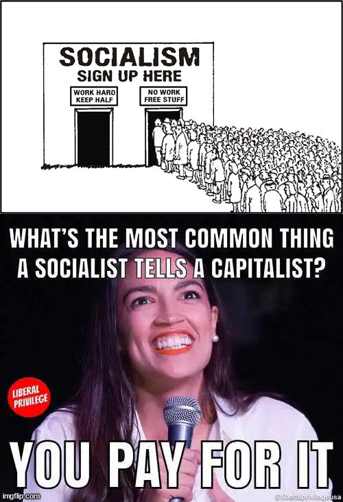 Because somebody has to pay for it... | image tagged in socialism,sucks | made w/ Imgflip meme maker