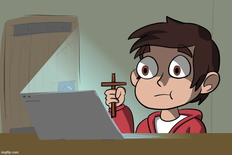 Marco Diaz with a Cross | image tagged in marco diaz with a cross | made w/ Imgflip meme maker