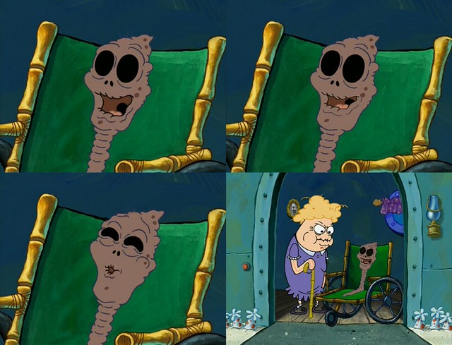 Spongebob chocolate grandma Blank Meme Template