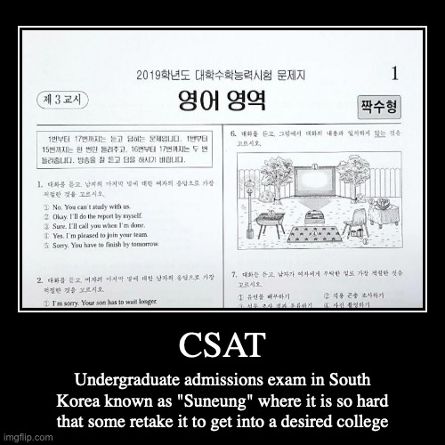 CSAT | image tagged in demotivationals,school,exam | made w/ Imgflip demotivational maker