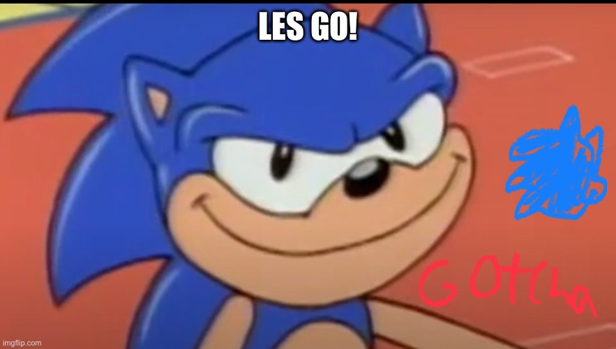 Sonic smirk | LES GO! | image tagged in sonic smirk | made w/ Imgflip meme maker