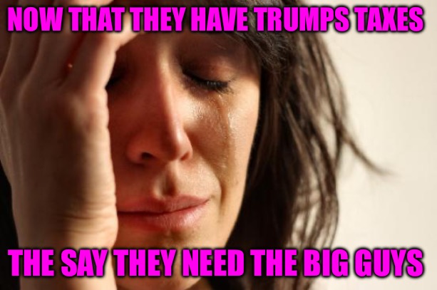 Quid Pro Quo | NOW THAT THEY HAVE TRUMPS TAXES; THE SAY THEY NEED THE BIG GUYS | image tagged in memes,first world problems,taxes,donald trump,biden,political memes | made w/ Imgflip meme maker