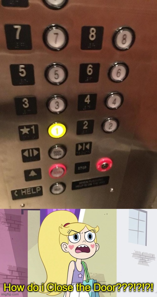 Close Button Fell Off. Turns Out It Was Never Connected Anyway | How do i Close the Door???!?!?! | image tagged in star butterfly that's not helpful,memes,star vs the forces of evil,you had one job,failure,elevator | made w/ Imgflip meme maker