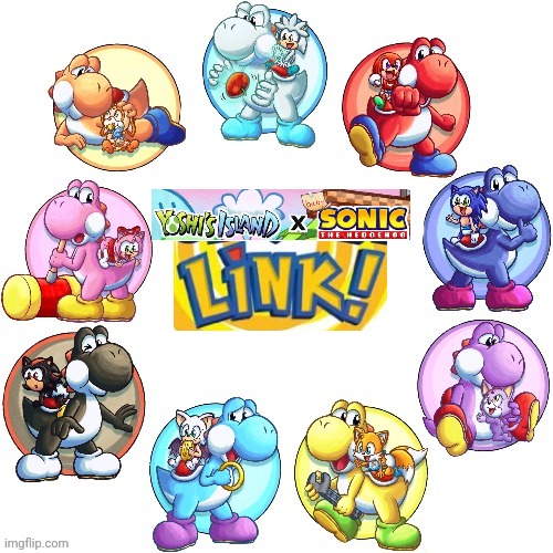 Yoshi's Island × baby Sonic the Hedgehog Link! Blank Meme Template