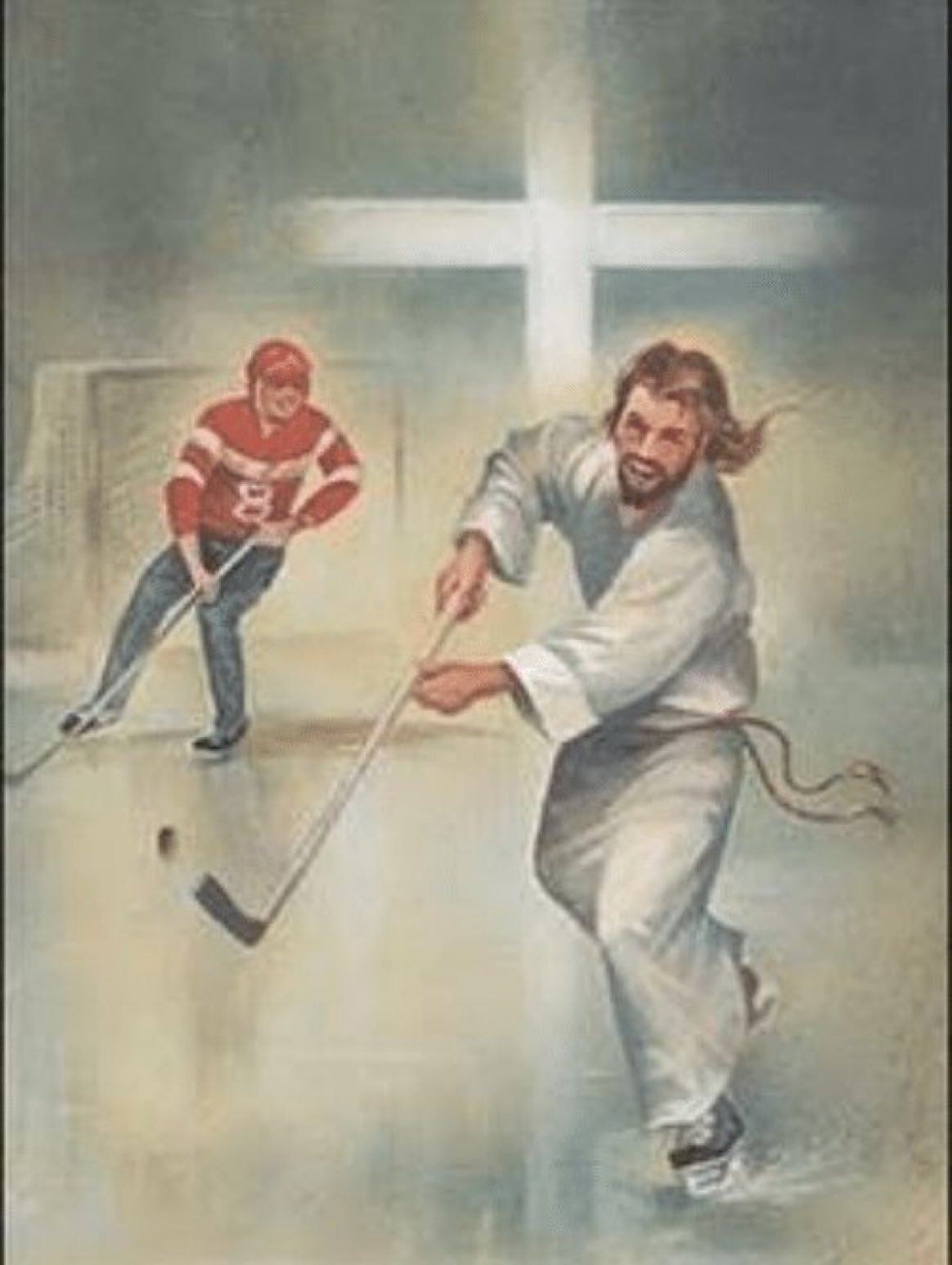 Hockey Jesus Blank Meme Template