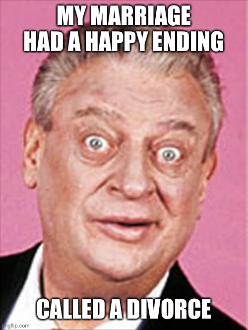 rodney dangerfield | MY MARRIAGE HAD A HAPPY ENDING CALLED A DIVORCE | image tagged in rodney dangerfield | made w/ Imgflip meme maker