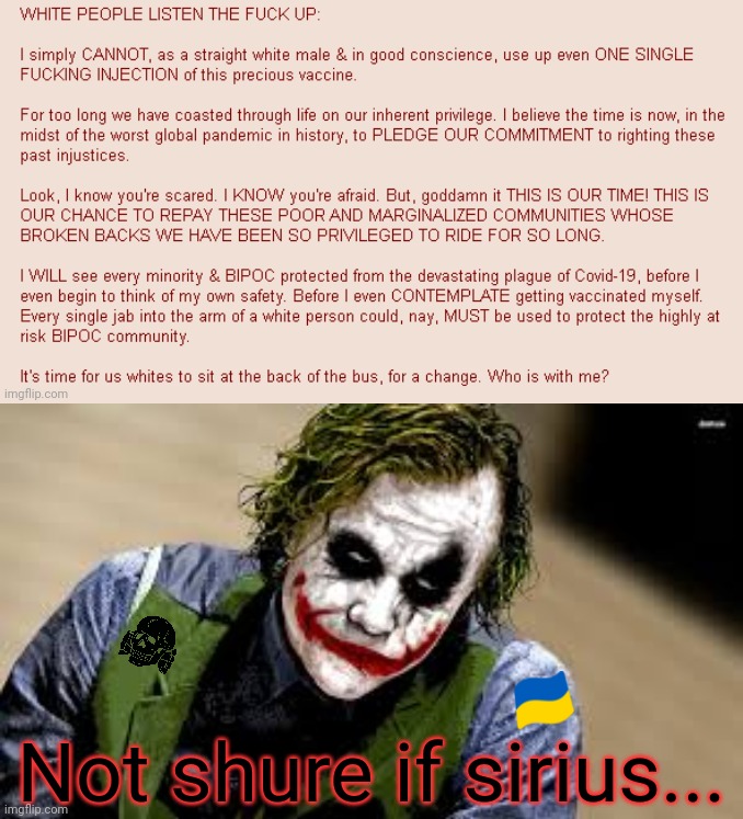 Not shure if sirius... | image tagged in why so serious | made w/ Imgflip meme maker