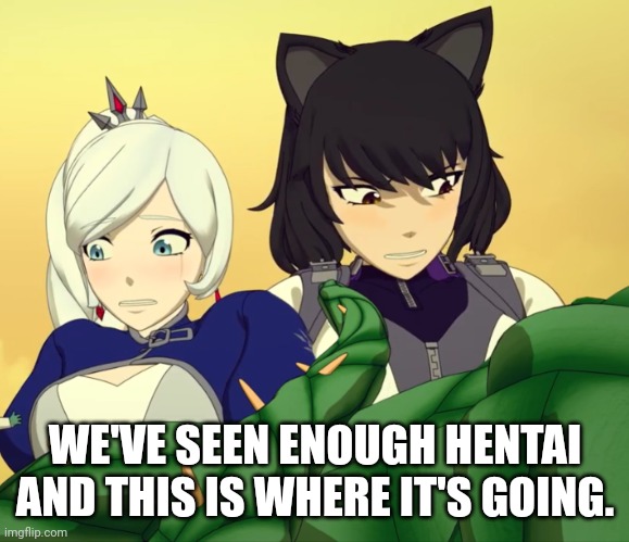 WE'VE SEEN ENOUGH HENTAI AND THIS IS WHERE IT'S GOING. | image tagged in memes,hentai,rwby,spoilers | made w/ Imgflip meme maker