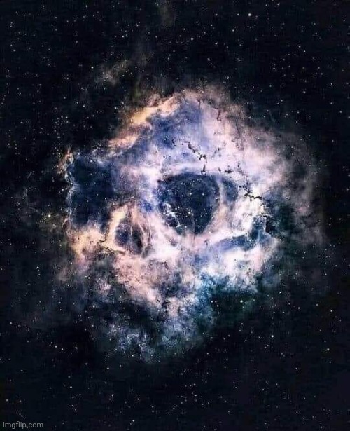 The Skull Nebula  Photo credit: NASA, Hubble | image tagged in skull,nebula,space,nasa,telescope | made w/ Imgflip meme maker