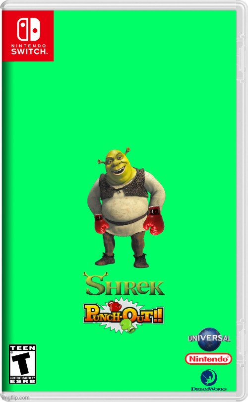 shrek punch out | image tagged in nintendo switch,shrek,fake,crossover,boxing | made w/ Imgflip meme maker