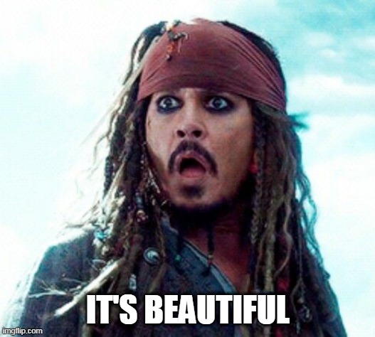 JACK SPARROW OH NO | IT'S BEAUTIFUL | image tagged in jack sparrow oh no | made w/ Imgflip meme maker