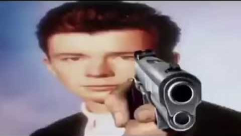 Rick Astley Pointing Gun Blank Meme Template