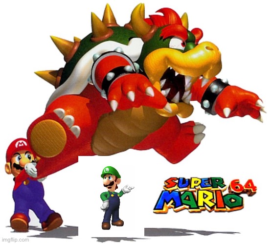 Mario swinging Bowser | image tagged in mario swinging bowser | made w/ Imgflip meme maker