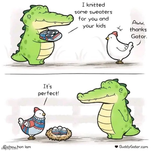 Uncle Gator is so sweet | image tagged in wholesome,comics,wholesome content,comics/cartoons,memes,funny | made w/ Imgflip meme maker